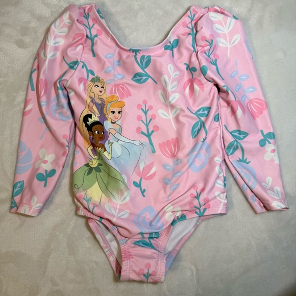 Disney Other - Disney‎ Princess Baby Girl Swimsuit Pink Long Sleeve 18M